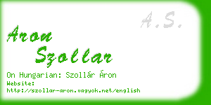 aron szollar business card